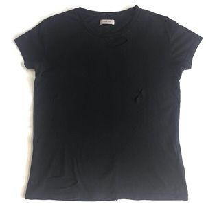 Anine Bing Distressed Tee - Black